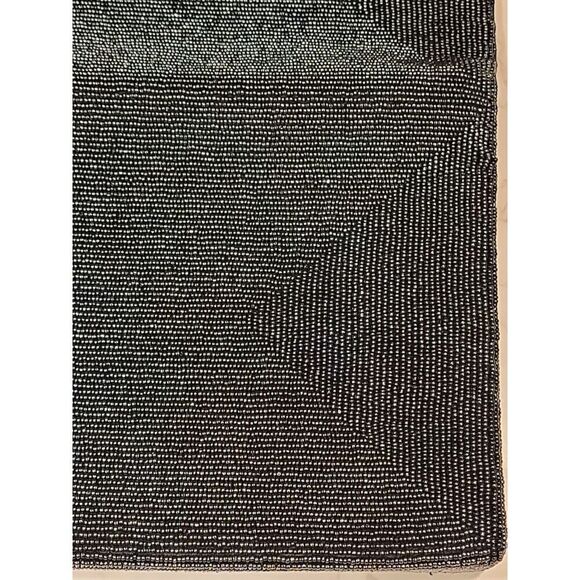 Vintage Figi Bay Handmade Black Beaded Clutch Bag Rectangle 12"x6" Foldover EUC - Picture 3 of 8